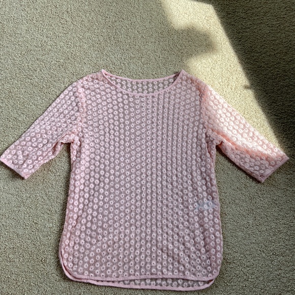 Lace Pink Topshop Blouse - Picture 1 of 2